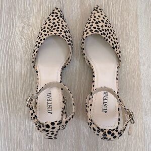 Soft printed low wide heels